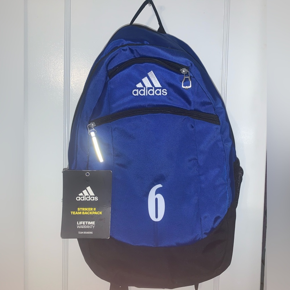 Brand new with tags adidas striker ll team backpack blue and black.